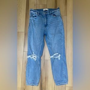 Abercrombie & Fitch The Mom High Rise Jean Size 8 29 Short Light Medium Wash